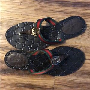 ***Sold**** Brown Gucci Logo Sandal